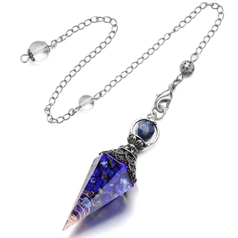 Crystal Pendulum Dowsing, Hexagonal Healing Crystals and Gemstones Healing Pendant with Chain, Reiki Healing Pendulums for Divination Scrying Wicca Crystal Therapy Meditation (Lapis Lazuli) Lapis Lazuli - NewNest Australia