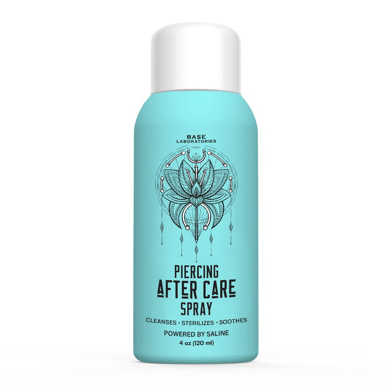 Base Labs Sea Salt Piercing Aftercare Spray | 4oz | Cleanses, Sterilizes & Soothes | Saline Solution For Piercings with Lysozyme | Fast Ear Piercing Cleaner Solution For Ears, Nose & Bumps | 120ml - NewNest Australia