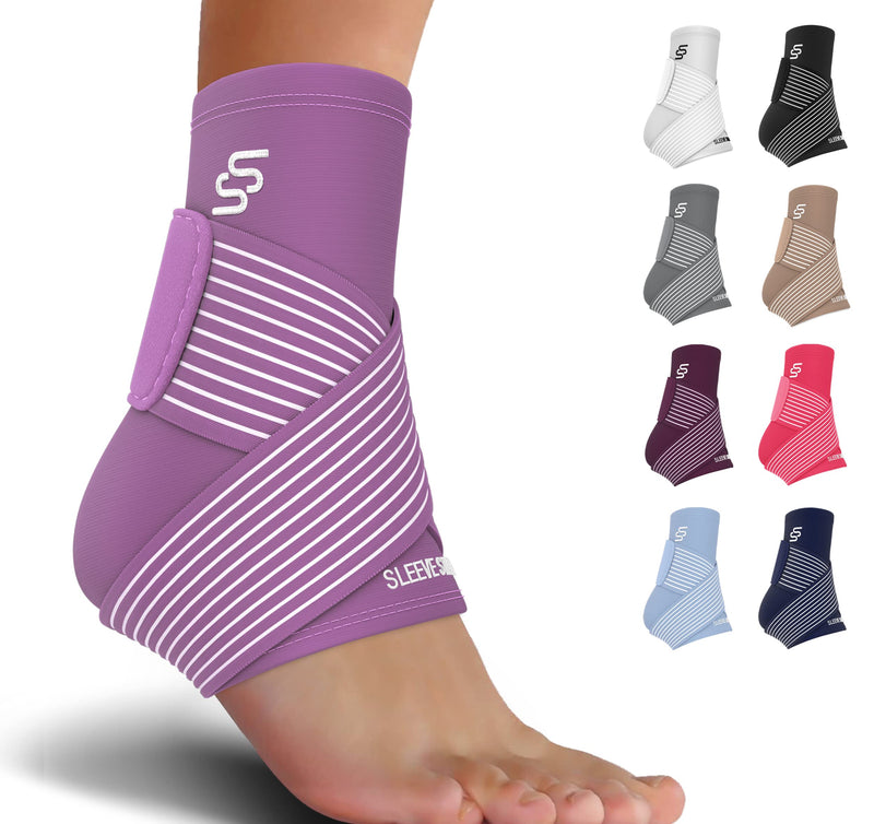 Sleeve Stars Ankle Brace Achilles Tendonitis Support, Foot & Plantar Fasciitis Support Strap, Heel & Tendon Bandage Pain Relief, Ankle Tape & Compression Wrap Sleeve for Men & Women 1 Light Purple - NewNest Australia