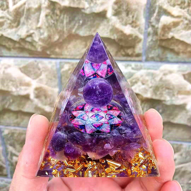 ycyingcheng Pyramid Ogan Crystal Energy Tower Nature Reiki Chakra Crushed Stone, Negative Energy Remover Blessing Home Office Ornaments, Healing Crystal Boost Immune System Meditation, 6cm D - NewNest Australia