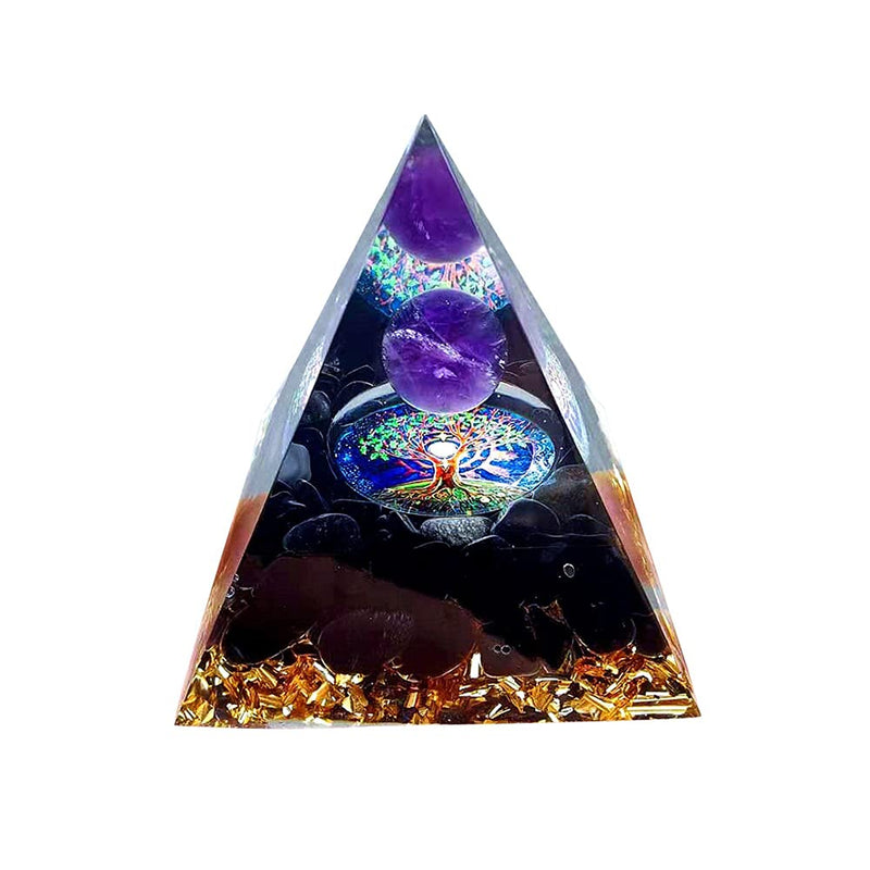 ycyingcheng Pyramid Ogan Crystal Energy Tower Nature Reiki Chakra Crushed Stone, Crystal Orgone Pyramid Crystal Pyramid Stone of Courage Healing Throat Chakra Stress Relaxation F - NewNest Australia