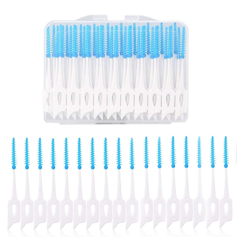 Fantasyon 40 Pieces Tooth Floss Picks Interdental Brushes Flosser Sticks in Orange with Storage Case for Brush Tool Toothpick Tooth Cleaner Interdental Floss Sticks Toothpick Cleaning Tool(Blue) Blue - NewNest Australia