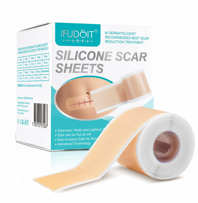 Silicone Scar Sheets, Medical Grade Soft Silicone Scar Tape Roll (1.5 Meters), Reusable Scar Silicone Strips, Professional Scar Removal Sheets for C-Section, Surgery, Burn, Keloid, Acne et Blue 1.6''x60'' - NewNest Australia