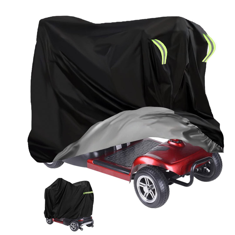 MaxAwe 140x 66x 91cm Mobility Scooter Cover Waterproof Heavy Duty, 420D Wheelchair Scooter Storage Protective Cover Outdoor, Disability Scooter with Elastic Band Protect from Snow Rain Sun Dust, 1 Stk - NewNest Australia