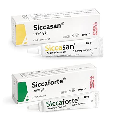 Siccasan & Siccaforte Combo Pack | Eye Gel for Dry Eyes | Intensive Dry Eye Gel with Carbomer & Dexpanthenol for Day & Night Use | Corneal Gel & Eye Lubricant | Eye Gel For Red Itchy and & Sore Eyes - NewNest Australia