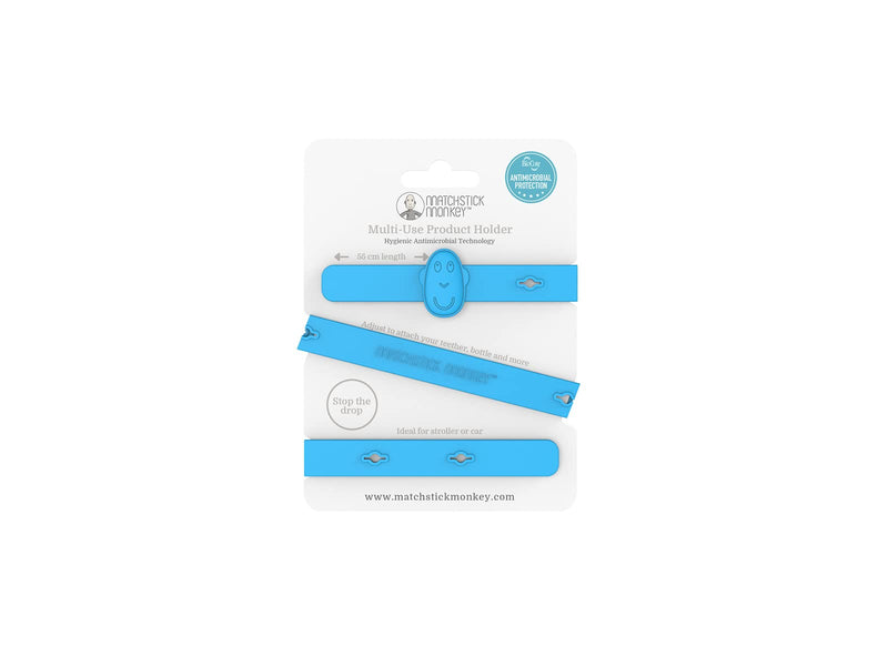 Matchstick Monkey Multi-Use Product Holder, Dummy Clip, Multi-Purpose Silicone Strap, Easily Adjustable, 3 Months Old+, Blue 1 Multi-Use Product Holder - NewNest Australia