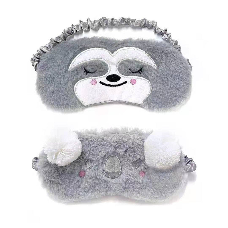 2 pcs Eye Mask Sleep Women Girls Kids Adult Child Soft Blindfold Elastic Strap Fluffy Breathable Eyeshade Animal Plush Cartoon Skin-Friendly Night Travel Sleeping Nap Meditation Blackout Anti-Allergy - NewNest Australia