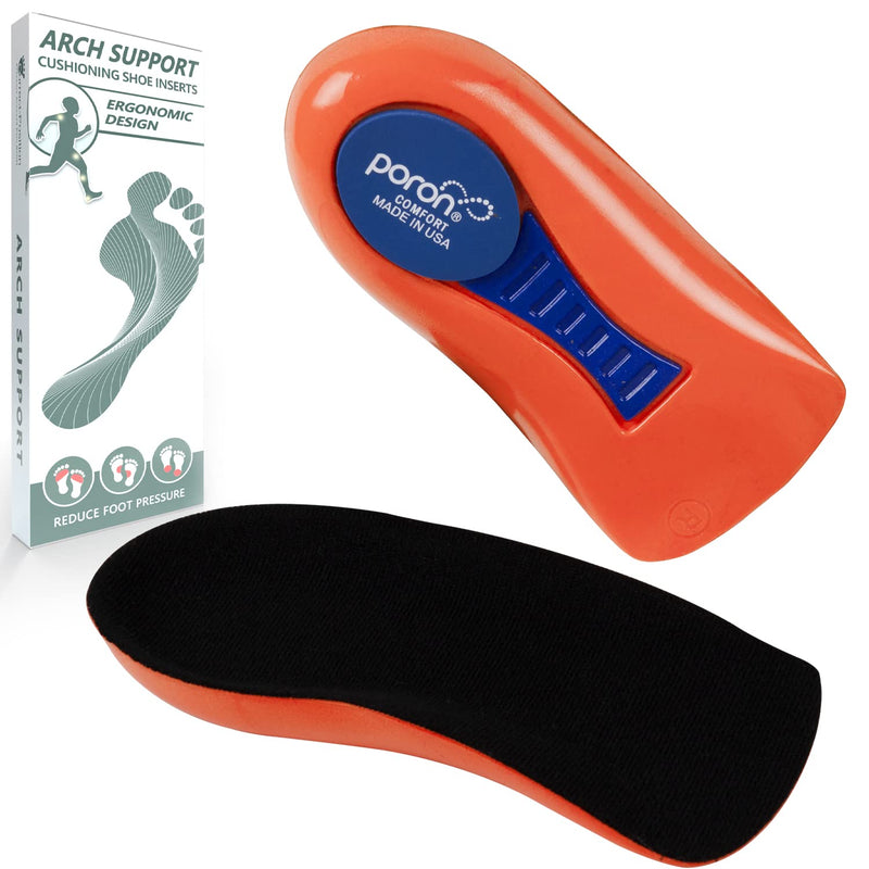 Heel Support for Plantar Fasciitis Inserts Women&Men, 3/4 Arch Support Insoles Orthotic Insoles【Poron - Made in USA】Heel Cups for Flat Feet Heel Cushion Pads for Heel Pain Relief Black Women 4-8 / Men 5-7 - NewNest Australia