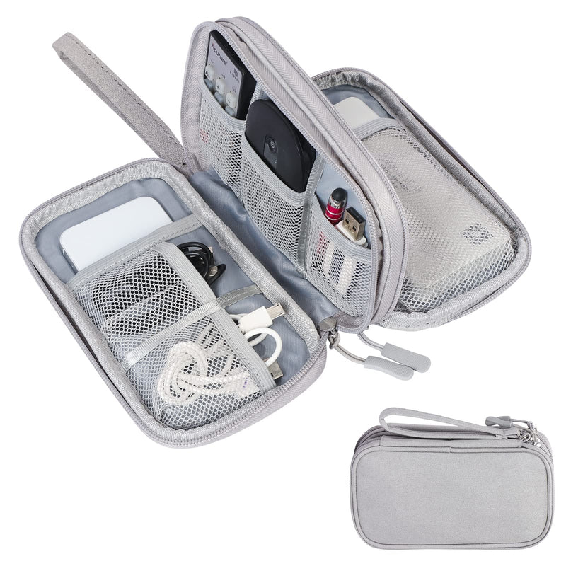 FYY Electronics Accessories Organiser Bag, Travel Cable Organizer Bag Pouch Portable Waterproof Double Layers All-in-One Carry Travel Bag for Cable, Cord, Charger, Phone, Earphone S-Grey A-Grey - NewNest Australia