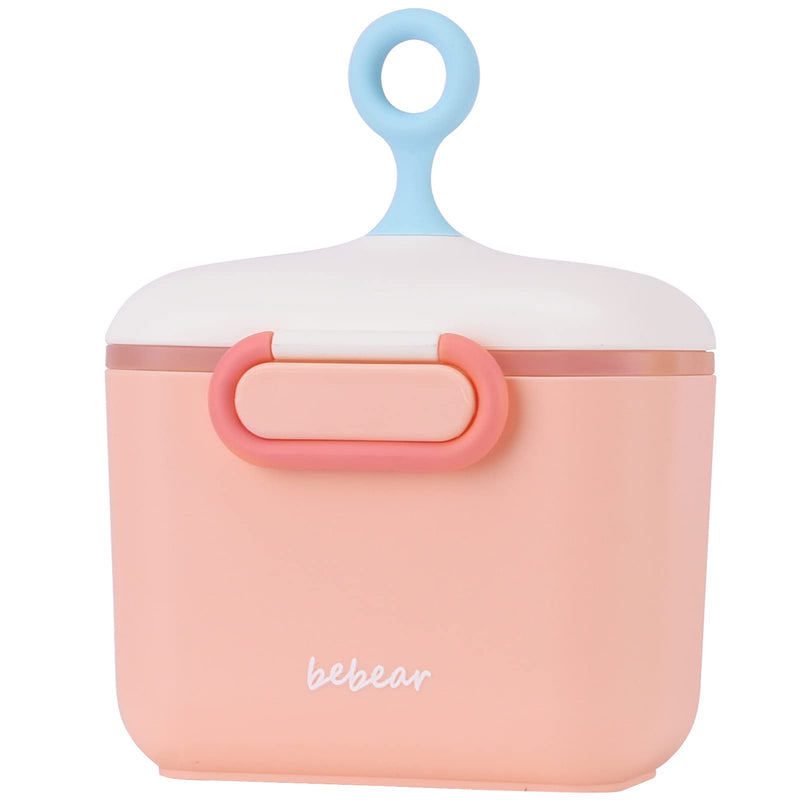 Bebamour Formula Dispenser 450ML Baby Milk Powder Dispenser Airtight Portable Milk Powder Container Candy Food Container with Scoop and Leveler, BPA Free, Light Pink - NewNest Australia