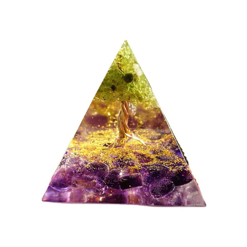 VNSTKWW Orgone Pyramid Crystal, Healing Chakra Pyramid for Protection,Balancing Positive Energy,Amethyst Emotional-Negativity Removal Stone,Clear Quartz Crystal Point for Meditation(2.36 inch) A - NewNest Australia