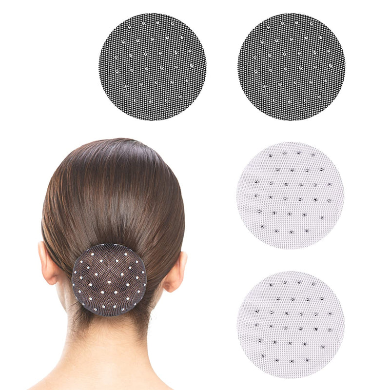 YHZMY 4 Pack Elastic Hair Nets, Invisible Hair Net, Bun Cover Elastic Edge Mesh, Women Hair Nets, Invisible Hair Nets for Women, Hair Nets for Ballet for Dance Ballet Wig Catering Bun and Hair Fixing - NewNest Australia