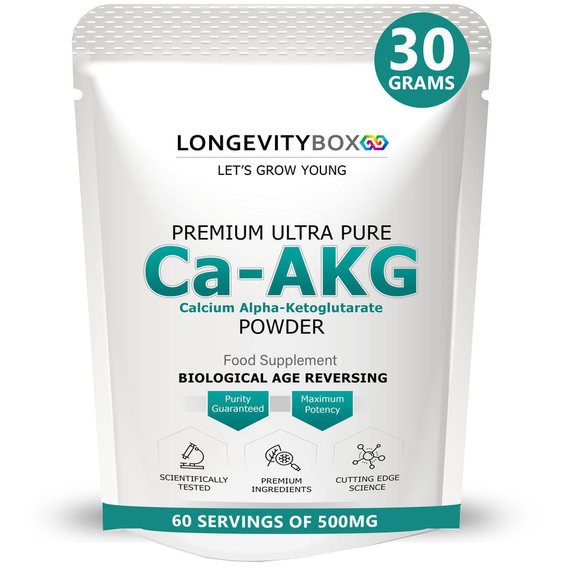 Ultra Pure Ca-AKG Supplement Powder - 30 Grams x 60 Days Supply - Certified 99% Pure Calcium Alpha-Ketoglutarate for Energy, Vitality, Mental Focus, Clarity & DNA Structure - Pre-Workout Supplement 30g - NewNest Australia
