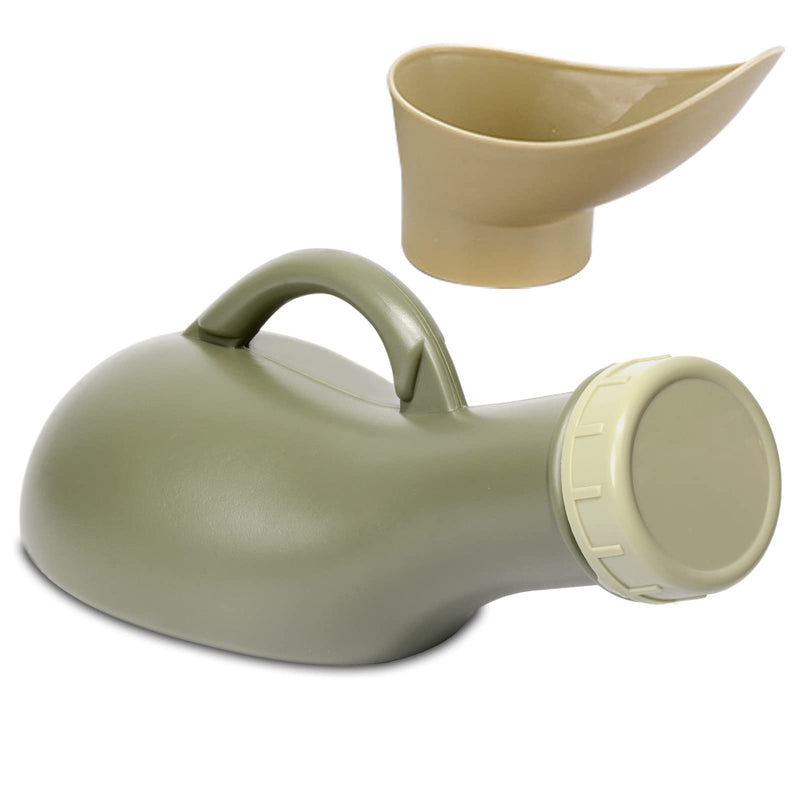Tovee Portable Urinal for Men and Women 1200ml, Spill Proof Unisex Urinal Toilet Bottle with Snap on Lid, Male Urinals, Pee Container Men, Urinal Bottle for Car, Travel, Elderly & Incontinence, Army Green - NewNest Australia