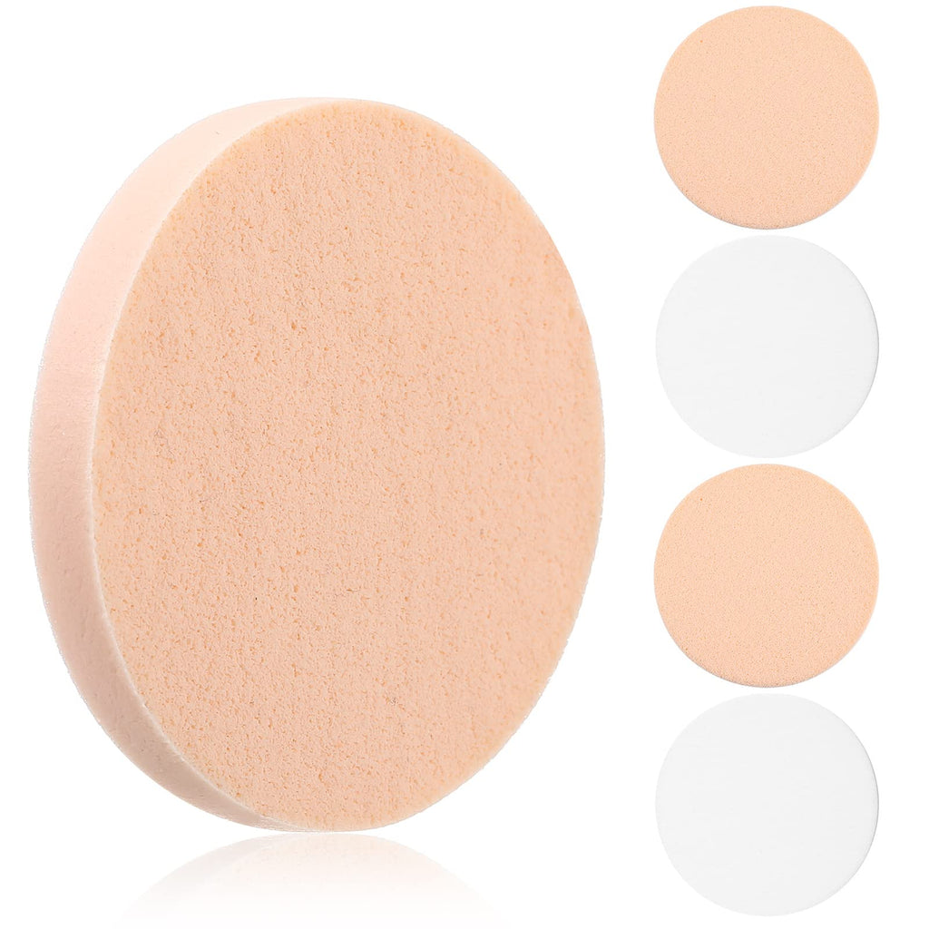 Patelai 4 Packs White Makeup Sponge Round Face Paint Sponge Set Washable Powder Puff Foundation Sponges for Liquid Makeup Dry and Wet Dual Face Latex Makeup Beauty Reusable Make up Pads for Adults - NewNest Australia