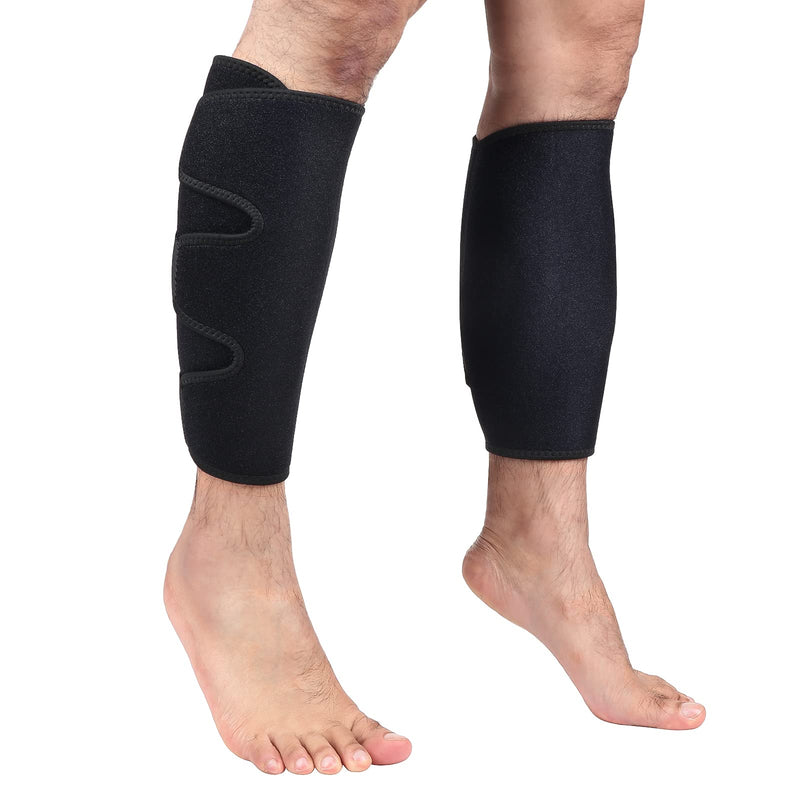 2 Pack Calf Support Brace Shin Splint Compression Sleeve Adjustable Shin Splints Support Running Calf Compression Sleeve Knee and Calf Support Lower Leg Compression Wrap for Men and Women, Black - NewNest Australia