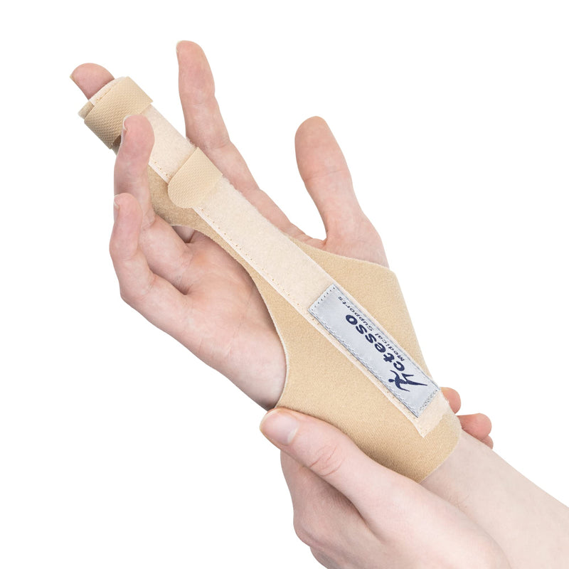 Actesso Enhanced Broken Finger Splint - Support for Trigger, Mallet, Arthritis, RSI (Repetitive Strain Injury), Small Middle Index Ring (One Size, Beige) One Size - NewNest Australia