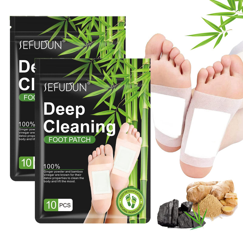 Detox Foot Patches for Stress Relief & Deep Sleep & Foot Care, 20 Patches Deep Cleansing Foot Pads with Bamboo Vinegar and Ginger Powder with Premium Ingredients for Best Results - NewNest Australia