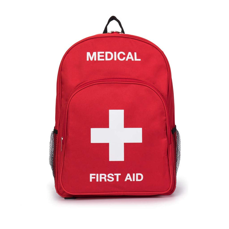 Jipemtra Red Emergency Bag First Aid Backpack Empty Medical First Aid Bag Treatment First Responder Trauma Bags for Preschool Child Care Center Field Trips Camping Daycare (Red) - NewNest Australia