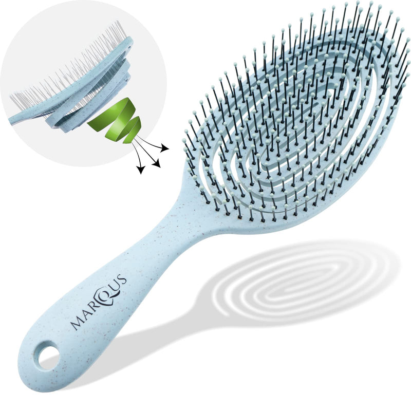 marQus Detangle Hair Brush women and men, Exclusive Ultra-soft bending Bristles and Body - Glide Through Tangles With Ease For All Hair Types - Women, Men, Wet And Dry Hair, 1pcs Arctic Brush - NewNest Australia