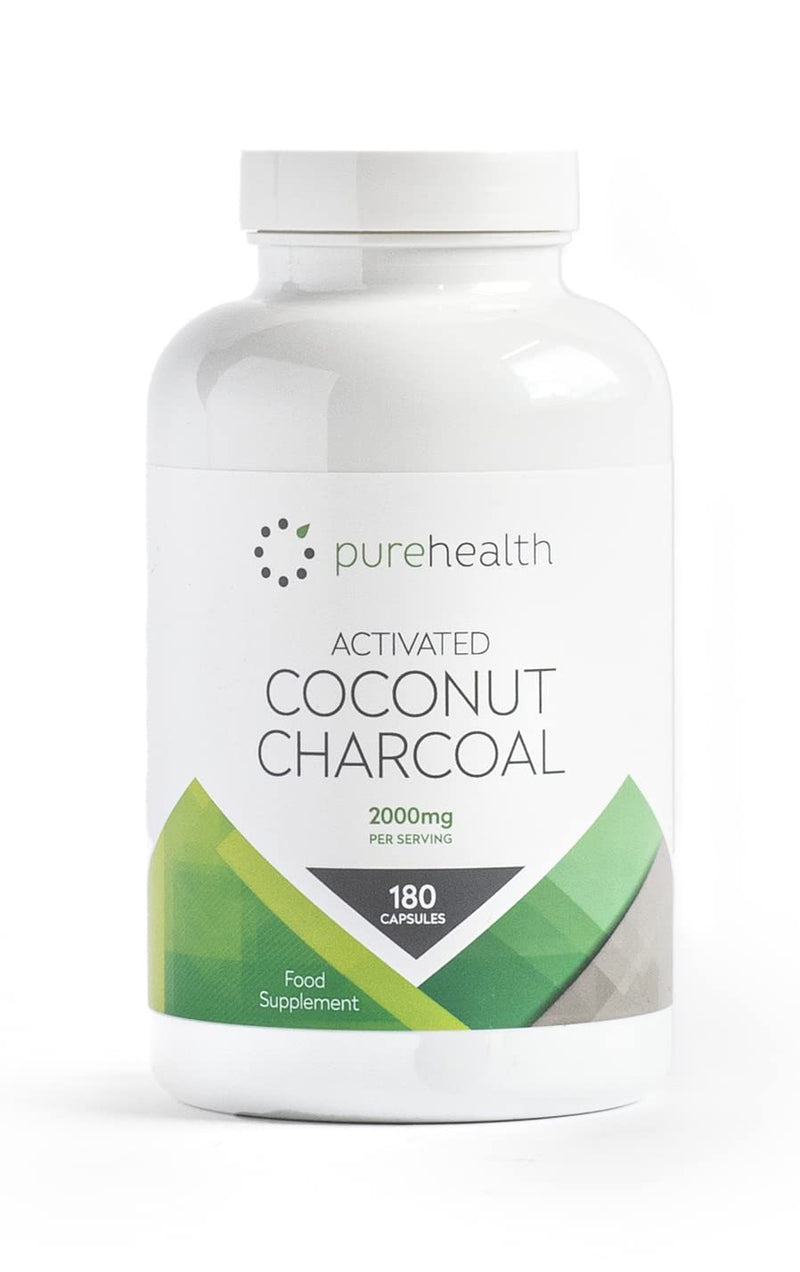 Activated Coconut Charcoal 2000mg Daily Serving | No Fillers/Bulking Agents | 180 Capsules | Non GMO Coconut for Bloating, Gas, Digestion, Flatulence | Natural Relief | Vegan & Keto Supplement - NewNest Australia