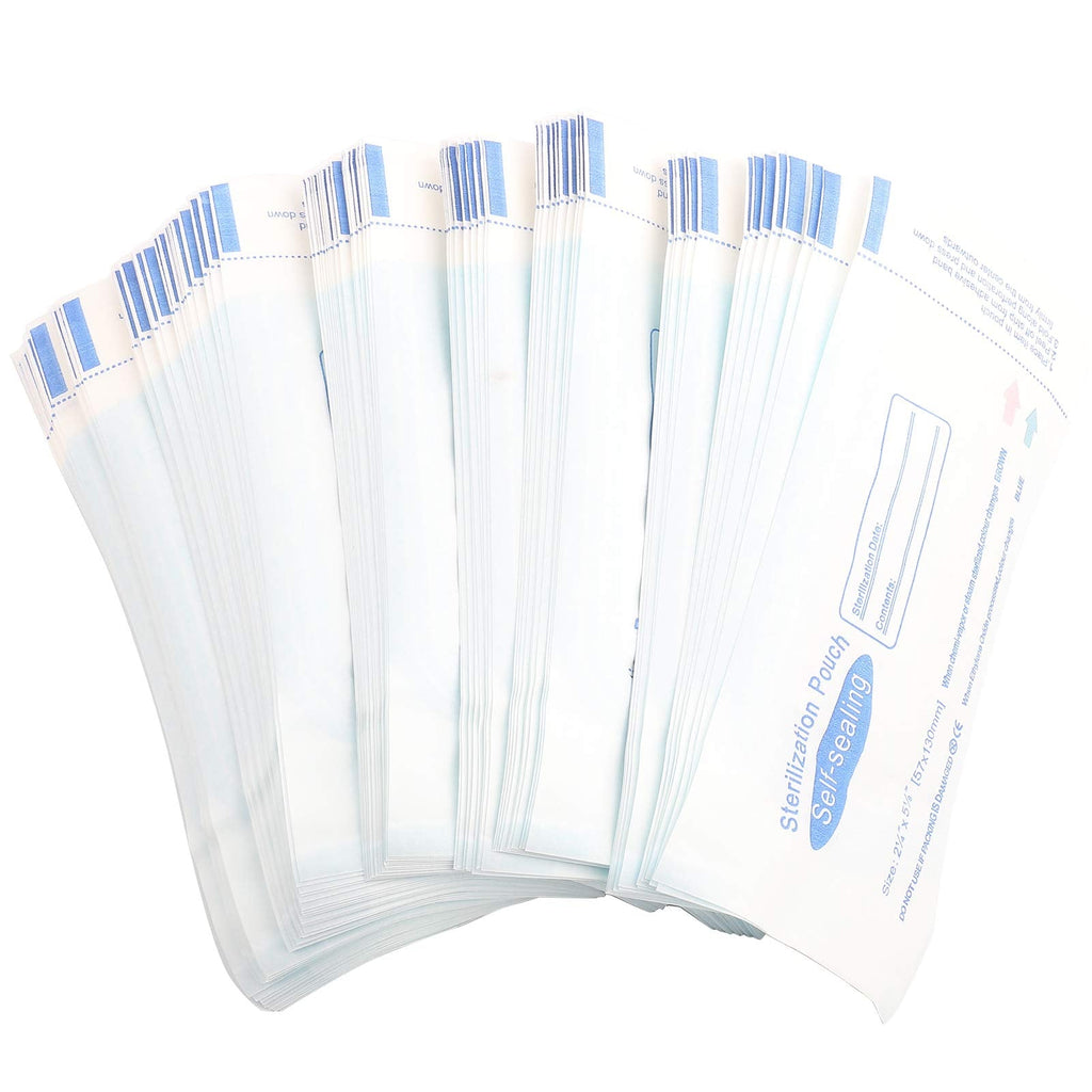 200pcs Dental Self Sealing Sterilization Pouch, Sterile Pouch Small Airtight Pouch Sealing Sterilization Pouches Sterile Bags, Fast and Effective Sealing,Medical Grade PVC,130 X 57 mm / 5.12 X 2.24 In - NewNest Australia