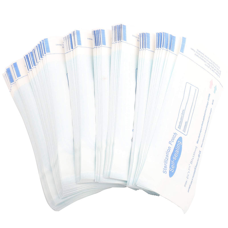 200pcs Dental Self Sealing Sterilization Pouch, Sterile Pouch Small Airtight Pouch Sealing Sterilization Pouches Sterile Bags, Fast and Effective Sealing,Medical Grade PVC,130 X 57 mm / 5.12 X 2.24 In - NewNest Australia