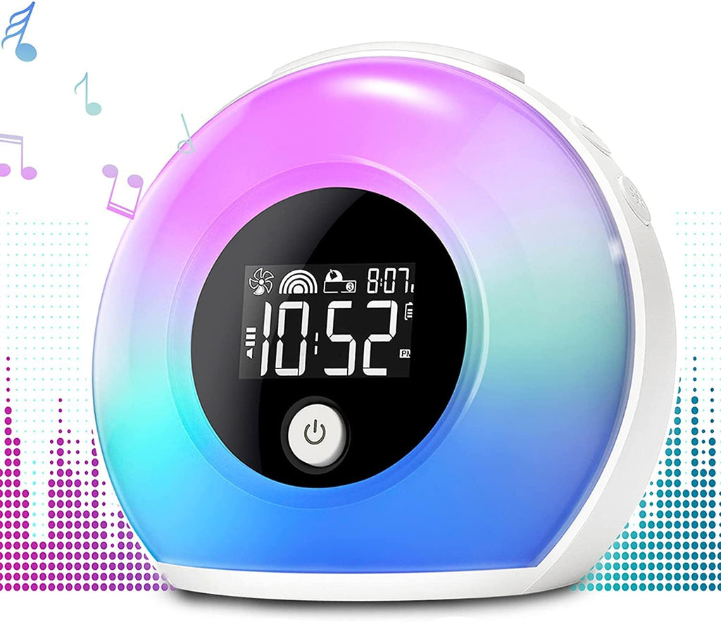 Wake Up Light Alarm Clock - Uplayteck Kids Night Light Alarm Clock with Bluetooth Speaker Dimmable 4 Level Brightness Colorful Light Bedside Lamp Music Player for Kids, Party, Bedroom, Camping - NewNest Australia