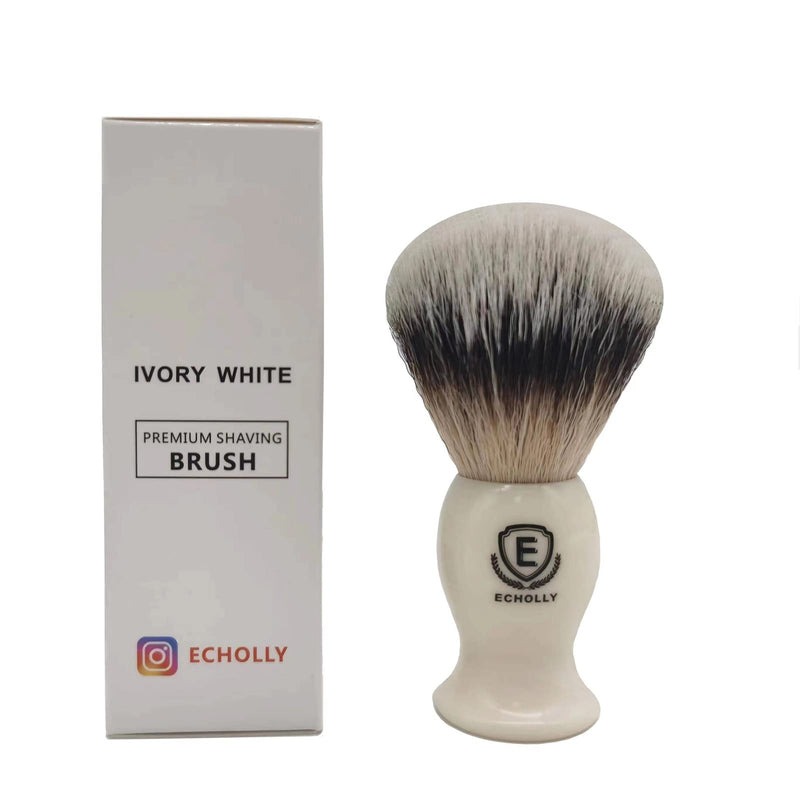 Echolly Premium Shaving Brushes for Men-Luxury Vegan Friendly Synthetic Shave Brush-Best Entry-Level Lather Brush for Men-Shaving Foam Lather Brush-Perfect Father's Day Gifts (Ivory White Handle) - NewNest Australia