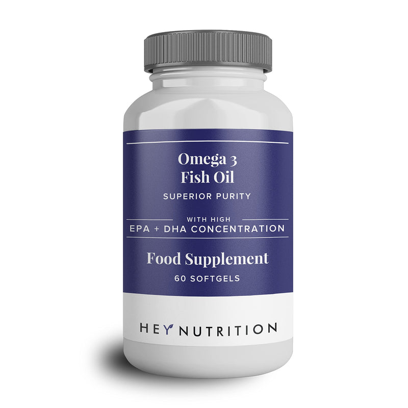 Hey Nutrition Pure Omega-3 Fish Oil 2000mg with Vitamin E - Maintains Heart, Joint, Brain & Immunity Support - Men & Women - 60 Capsules & Non GMO 60 Count (Pack of 1) - NewNest Australia