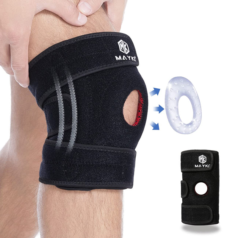 Knee Support Men 1 PCS, Adjustable Knee Support Brace for Men/Women with Patella Gel Pad, Anti-Slip Knee Supports for Arthritis/Ligament Damage, Knee Brace for Running/Weight Lifting by MAYKI One Size Black - NewNest Australia