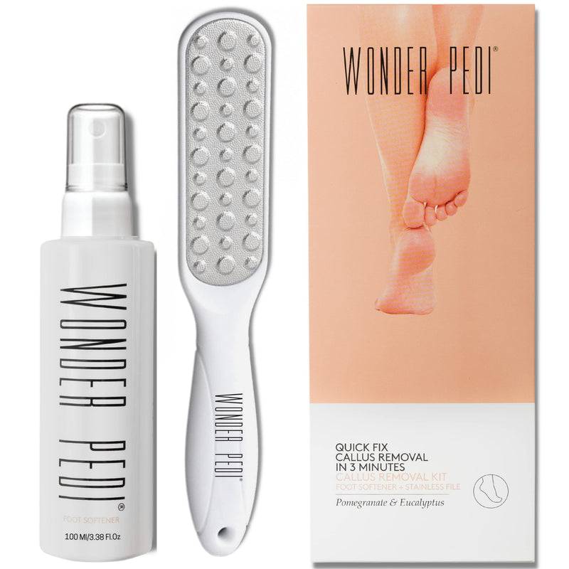 Callus Remover - Three Minutes Quick Fix- Foot File Rasp - Instant Foot Exfoliating Softener Peel Spray, Heels Callus Scrubber File - Home Spa Pedicure Treatment. Wonder Pedi (Foot File+Softner) Foot File + Softener - NewNest Australia