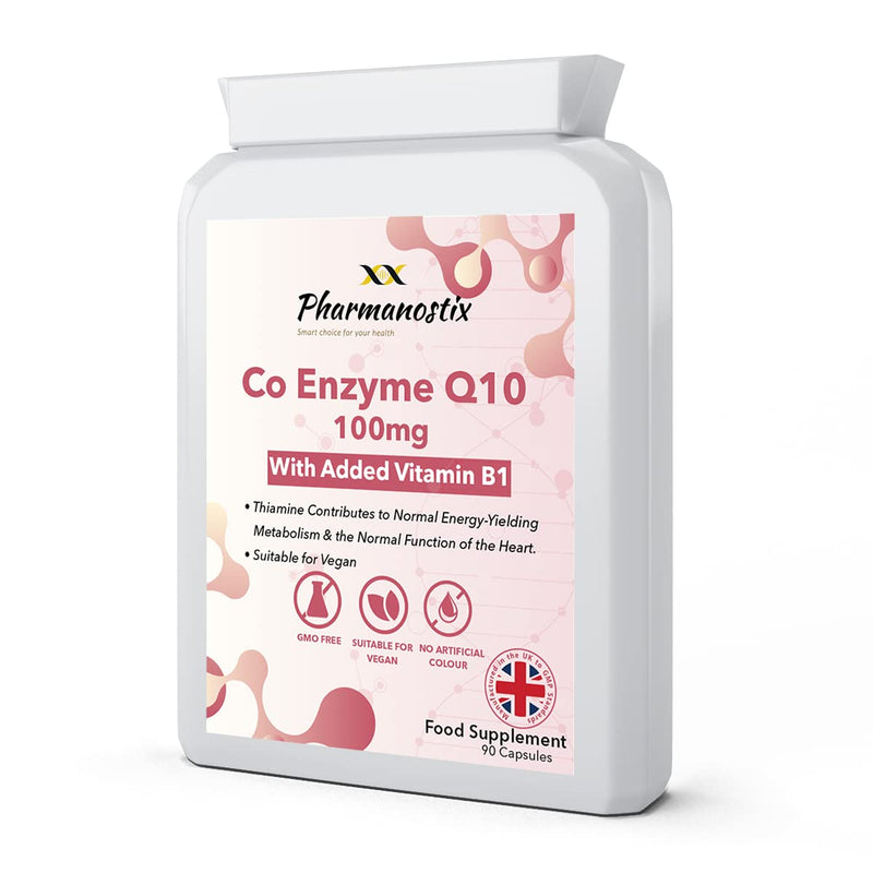 CoEnzyme Q10-100mg CoQ10 Supplement -90 Capsules - High Strength Naturally Fermented Trans Form Co Enzyme Q10 - Enhanced with Vitamin B1 to Support Healthy Heart Function and Energy Metabolism 90 Capsules - NewNest Australia