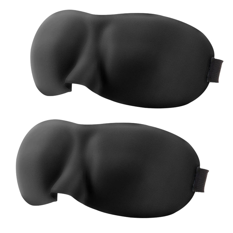 GWAWG 2 Pack Sleep Eye Mask Shade Cover 100% Blackout Sleep & Eye Mask Eye Masks for Sleeping Sleep Masks for Men & Women Suitable for Lunch Break Trave Camping Usage (Black 2pack) Black 2pack - NewNest Australia