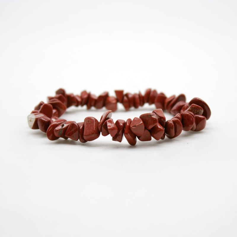 DOJA Barcelona | Natural Stone Red Jasper Chip Bracelet | Pack 2 | Elastic Bracelet of Natural Minerals, Energy Stones, Healing Crystals | Healing Bracelet for Men or Women - NewNest Australia