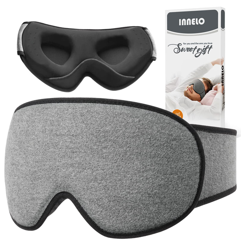 INNELO Cotton Sleep Eye Mask, Ultra Soft Skin-Friendly Natural Cotton Sleeping Eye Mask with Adjustable Strap, Comfortable Wearing, for Men,Women and Kids, for Travel, Nap Sleeping, Shift Work, Travel - NewNest Australia