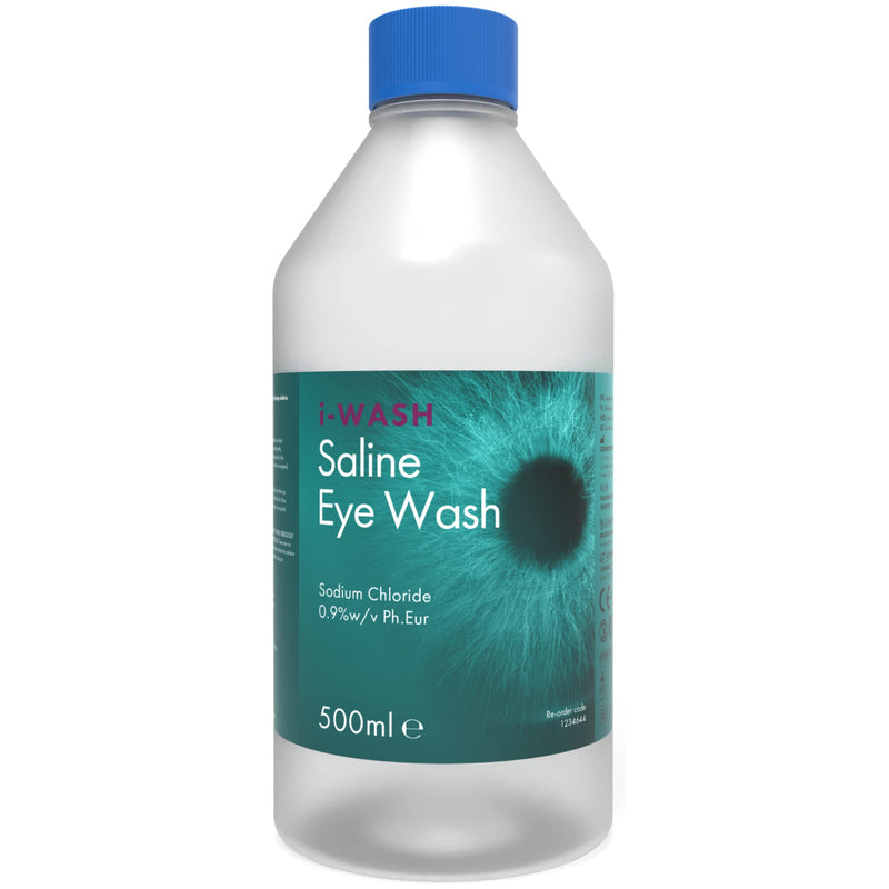 I-Wash Bottle - The Premium Eye Wash for Most Minor Eye Irritations, Sterile Saline Solution 0.9% PH EUR, 250ml and 500ml Bottles Available (500ml Pack of 1 Bottle) 500ml Pack of 1 bottle - NewNest Australia