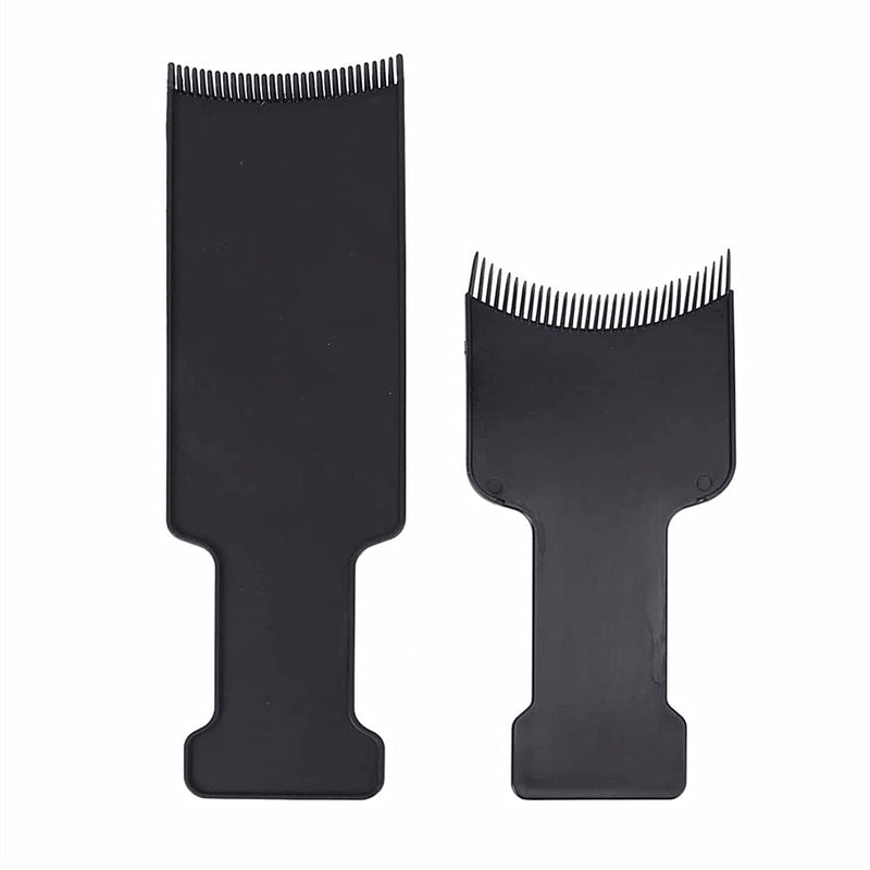 YiFENCHEN 2PCS Hair Dye Board Highlighting Board with Teeth Flat Top Comb Board Balayage Hair Dye Kit for Hair Dye Salon Home Multicolor Hair Coloring, Black - NewNest Australia