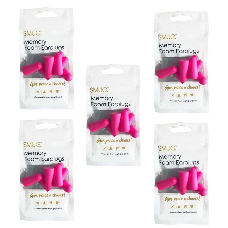 SMUG Foam Ear Plugs | 50 PC Soft Foam Earplugs | Ear Plugs for Sleep, Block Out Snoring, Travel, Loud Noise | Comfortable Noise Cancelling Ear Plugs | Custom Fit Foam Earplugs for Sleeping (Pink) Pink - NewNest Australia