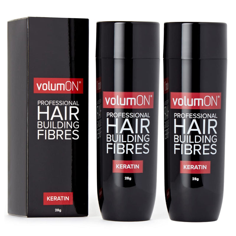 Hair Fibres x2 VOLUMON Keratin Hair Building Fibres for Thinning Hair - Instantly Conceals Thinning Areas for Fuller Thicker Hair - For Men & Women 28g x2 (Auburn) Auburn - NewNest Australia