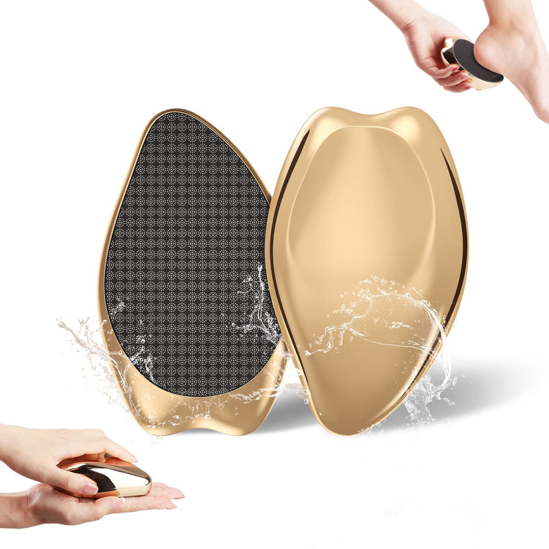 AnjoCare Nano Glass Foot File, Hard Skin Callus Remover, Foot Scraper Salon Home Pedicure Tool for Foot Beauty Care, Can Be Used on Both Wet/Dry Cracked Feet（Golden) Gloden - NewNest Australia