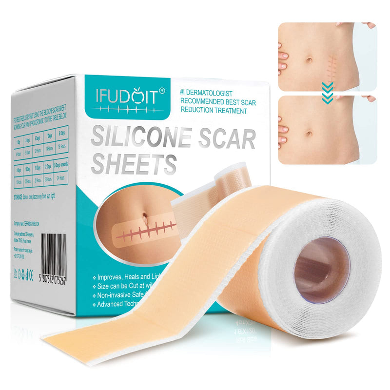 Silicone Scar Sheets, IFUDOIT Medical Grade Soft Silicone Scar Tape Roll (3 Meters), Reusable Scar Silicone Strips, Professional Scar Removal Sheets for C-Section, Surgery, Burn, Keloid, Acne et Blue 1.6''x120'' - NewNest Australia