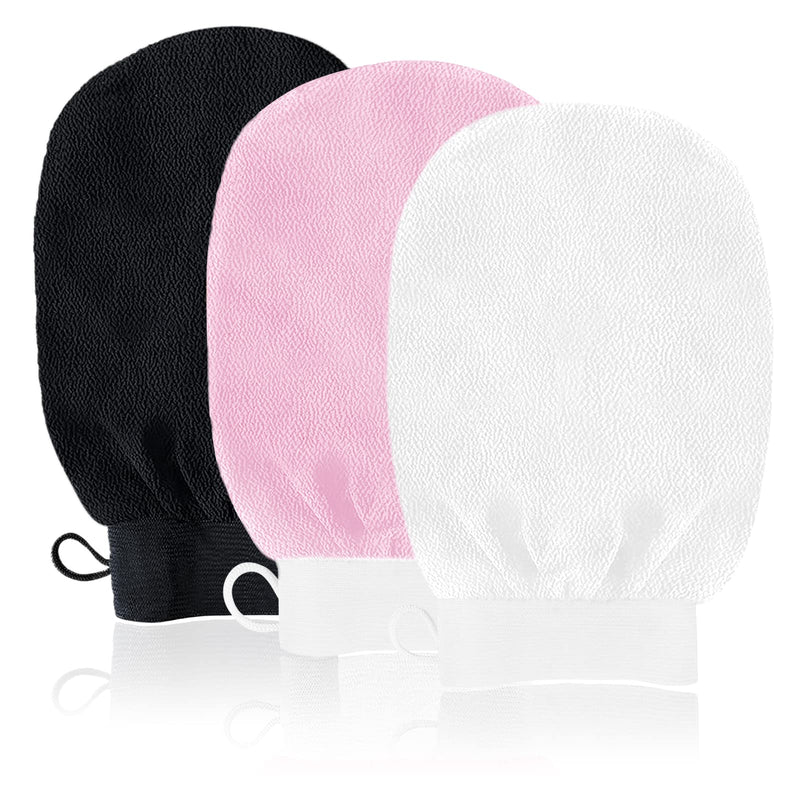 URAQT Exfoliating Gloves, 3 Pack Body Scrub Glove Bath SPA Exfoliating Mitts, Dual-Sided Deep Clean Exfoliation Scrubbing Mitt, Dead Skin Remover Glove Deep Body Scrubber for Women and Men - NewNest Australia