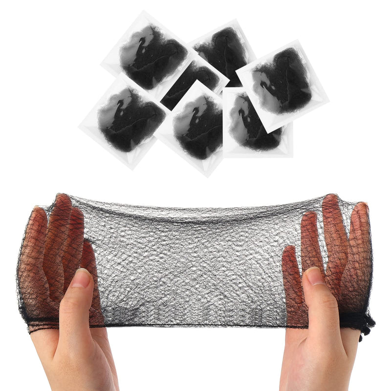 Prasacco Bun Nets,20 Pcs Individual Package Invisible Hair Nets 20 Inch Reusable Nylon Hair Nets for Buns Invisible Elastic Edge Mesh for Ballet Bun Sleeping Women Wig Black - NewNest Australia