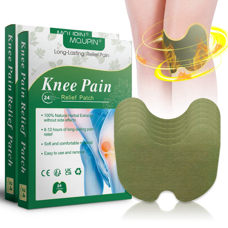 Knee Pain Relief Patches 48 PCs,MQUPIN Pain Wormwood Relief Patch Plaster Warming Moxibustion,Up to 24h No Side Effect,Natural Herbal Patch for Arthritis Neck Shoulder Muscle Muscle Joint Pain Relief - NewNest Australia