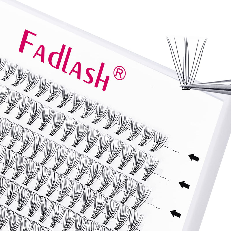 Fadlash Individual Lashes 10 Root Cluster Lashes 0.07mm C Curl 8-15mm Mixed Length 120pcs Self-Application for DIY Individual Cluster Lashes 8-15 mm 10D-0.07-C - NewNest Australia