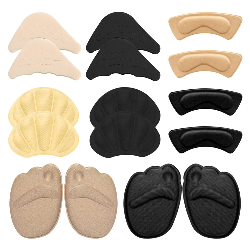 Molain Heel Pads Cushions Filler for Too Big Shoes Wear Anti-Slip Helper Grips Inserts Toe Loose Liners Brace Fit Tighter Size Boots for Womens Men (8 Pairs Set A) 8 Pairs Set a - NewNest Australia
