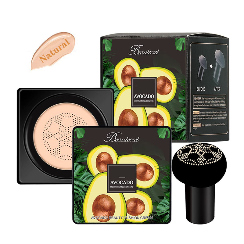 Mushroom Head Air Cushion BB Cream, Concealer Lasting Nude Makeup Moisturizing Brightening Pigment CC Liquid Foundation Even Skin Tone Makeup Base Flawless Moisturizing Oil Control - NewNest Australia