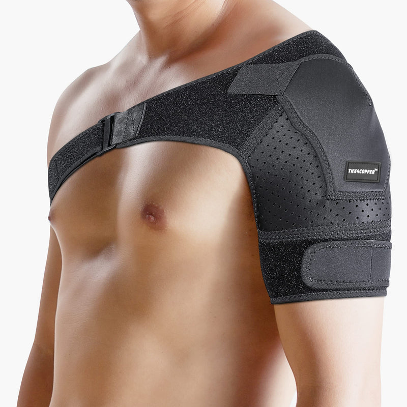 Thx4COPPER Adjustable Shoulder Brace-Compression Support Belt-Joint Protection, Pain Relief for Dislocated AC Joint, Frozen Shoulder, Arthritis, Scapula Tendinitis, Rotator Cuff -Left/Right Shoulder L-XL - NewNest Australia
