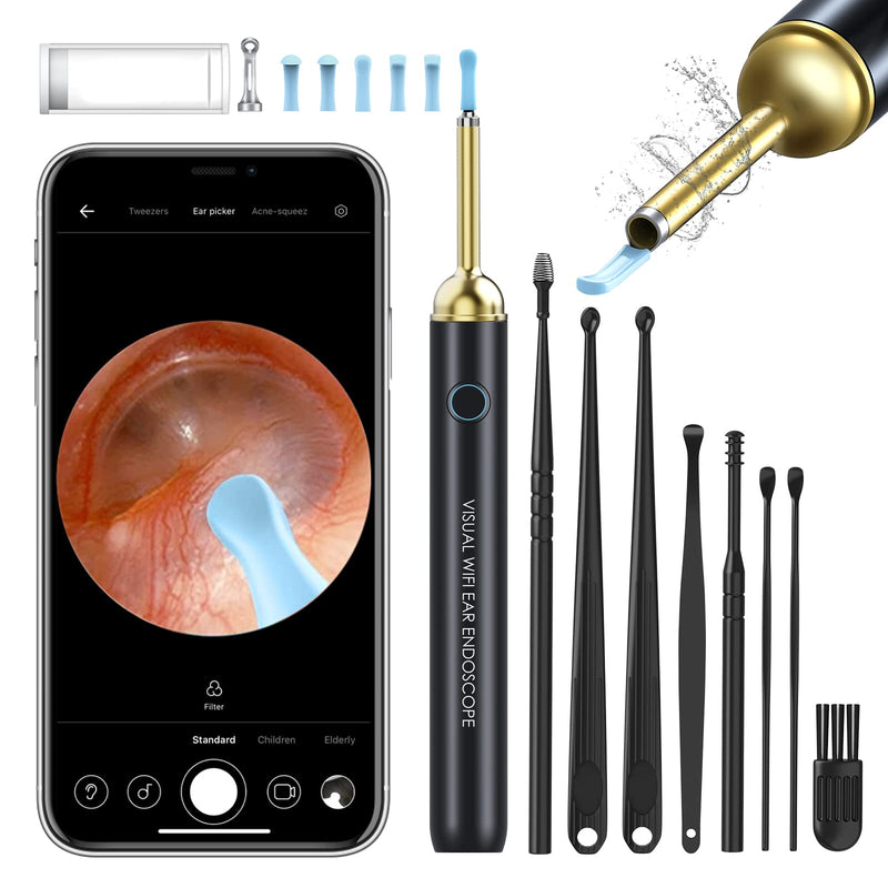 KAUGIC Ear Wax Removal Tool Camera - Premium Ear Cleaner with Camera with 6-axis Gyroscope 350mAh Battery, Otoscope Wireless with 1080P 500W HD Waterproof, Ear Camera for iPhone, Android - NewNest Australia